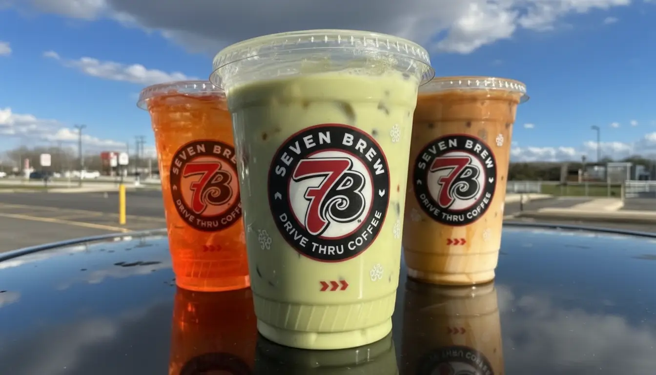 7 Brew Matcha Latte healthy combos – oat milk, vanilla, almond milk and sugar-free syrup options for an antioxidant-rich low-calorie build