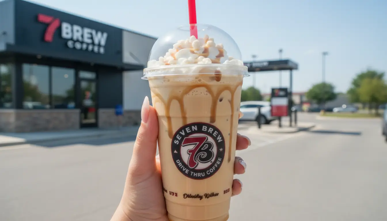 7 Brew Crème Brûlée Latte best combos – oat milk, cold foam, caramel drizzle and sugar-free syrup for a lighter indulgent latte